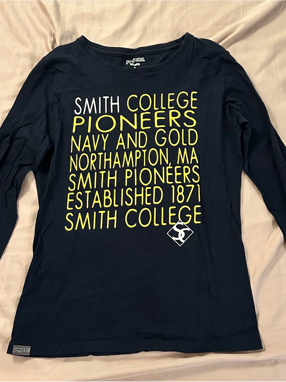 Champion Smith College Navy & Gold Long Sleeve Tee
